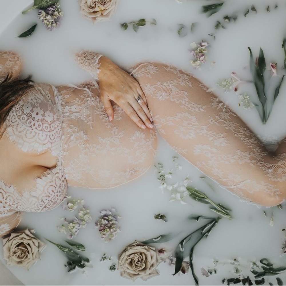 Lace Maternity Gown Photo Shoot